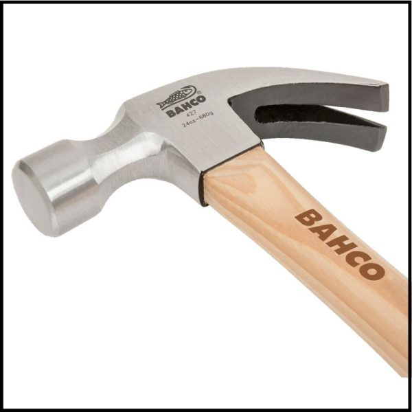 Martillo de Carpintero con Saca Clavos - Forjado - Mango de Madera - Bahco