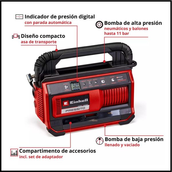 Compresor de Aire Inalámbrico - PRESSITO 18/25 - Einhell