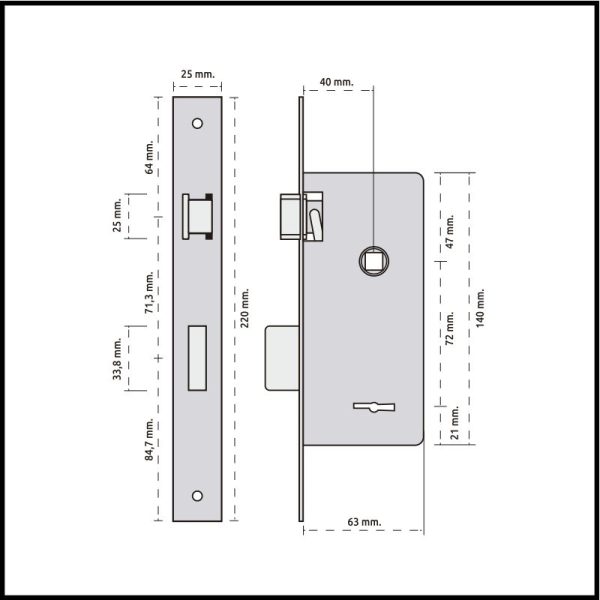 Cerradura de Seguridad - 4 Placas - Prive 200