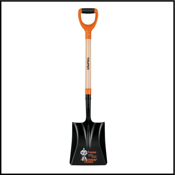 Pala Cuadrada - 24 cm. - Largo 104 cm. - Empuñadura Confort Grip - Serie T-2000 - Truper