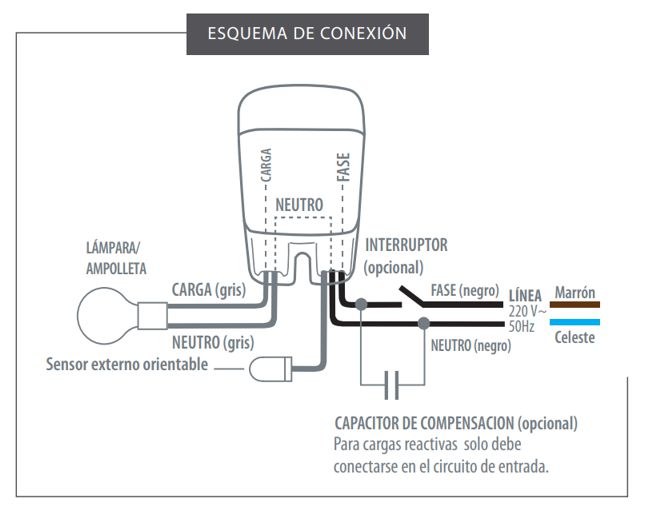 Fotocélula - Fotocontrol - Conexión de 4 Cables con Sensor Externo - Kalop