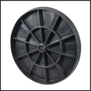 Rueda de PVC Compacto para Hormigonera de 350 x 65 Mm. - Eje de 1" - Carga hasta 150 Kg. - Ruedas Hofer