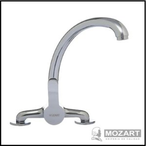 Mezcladora Monocomando para Cocina Mesada - Pico Cisne Grueso - Línea Madrid - Mozart