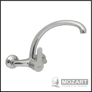 Mezcladora Monocomando para Cocina Pared - Pico Cisne - Línea Madrid - Mozart