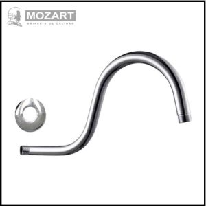 Brazo Curvo para Ducha Lluvia de Acero Inoxidable con Roseta - 40 cm. - Mozart