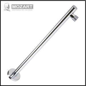 Brazo Redondo para Ducha Lluvia de Acero Inoxidable con Roseta - 42 cm. - Mozart