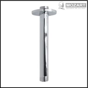 Brazo Redondo para Techo con Roseta - 20 cm. - Acero Inoxidable - Mozart