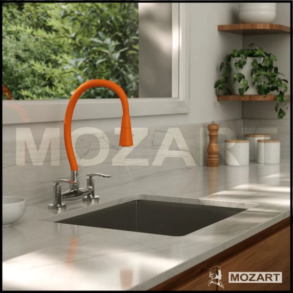Mezcladora para Cocina Mesada - Pico Cono Flexible de Color - Línea Seúl - Mozart