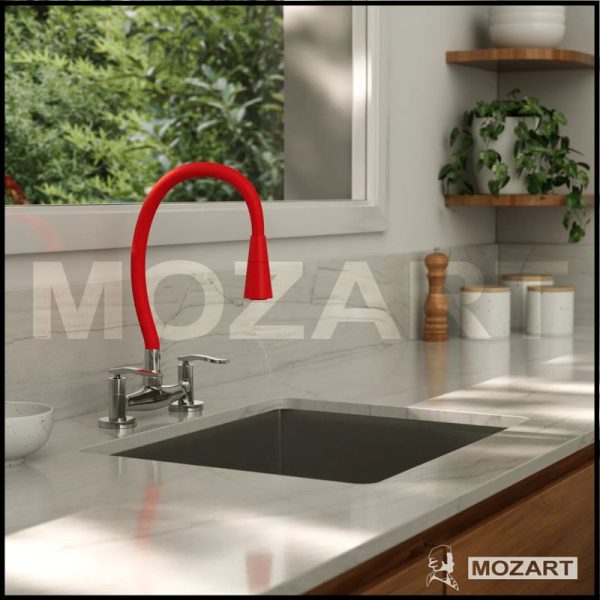 Mezcladora para Cocina Mesada - Pico Cono Flexible de Color - Línea Seúl - Mozart