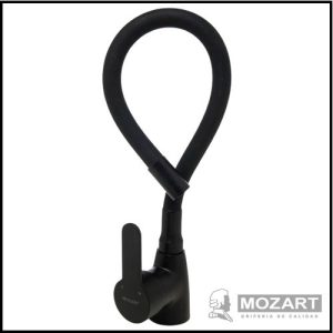Monocomando para Cocina Mesada - Pico Flexible - Negro - Línea Miami - Mozart
