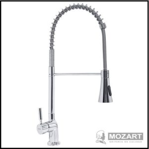 Monocomando para Cocina Mesada con Puente y Rociador Extraíble - Línea Munich - Mozart