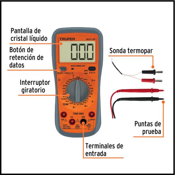 Tester Multímetro Digital Profesional - Truper